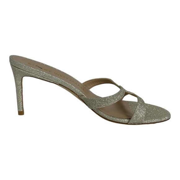 NEW Stuart Weitzman Soiree Sleek 75 Glitter Sandals Size 39 or 8.5 Wedding Shoes - Picture 3 of 12